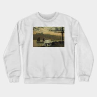 Whitby Abbey And Church by John Atkinson Grimshaw Crewneck Sweatshirt